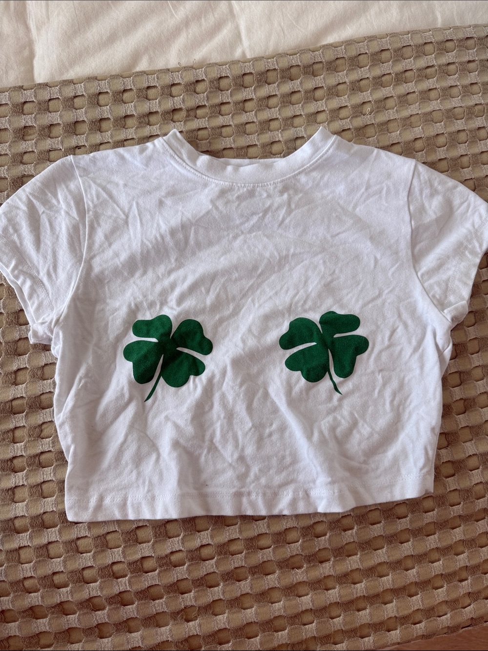 St Patrick’s day clover lucky crop top
